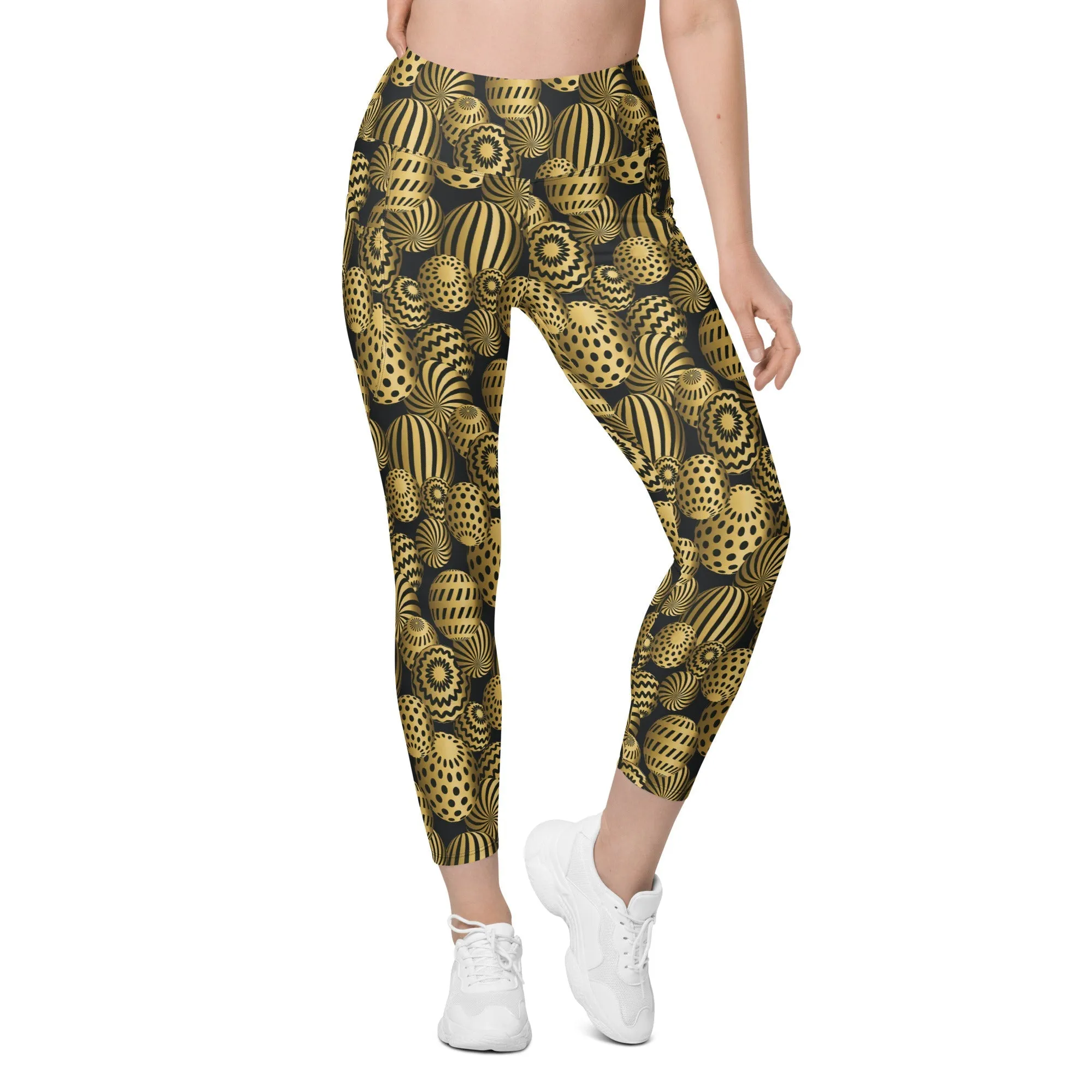 Golden Easter Eggs Leggings With Pockets