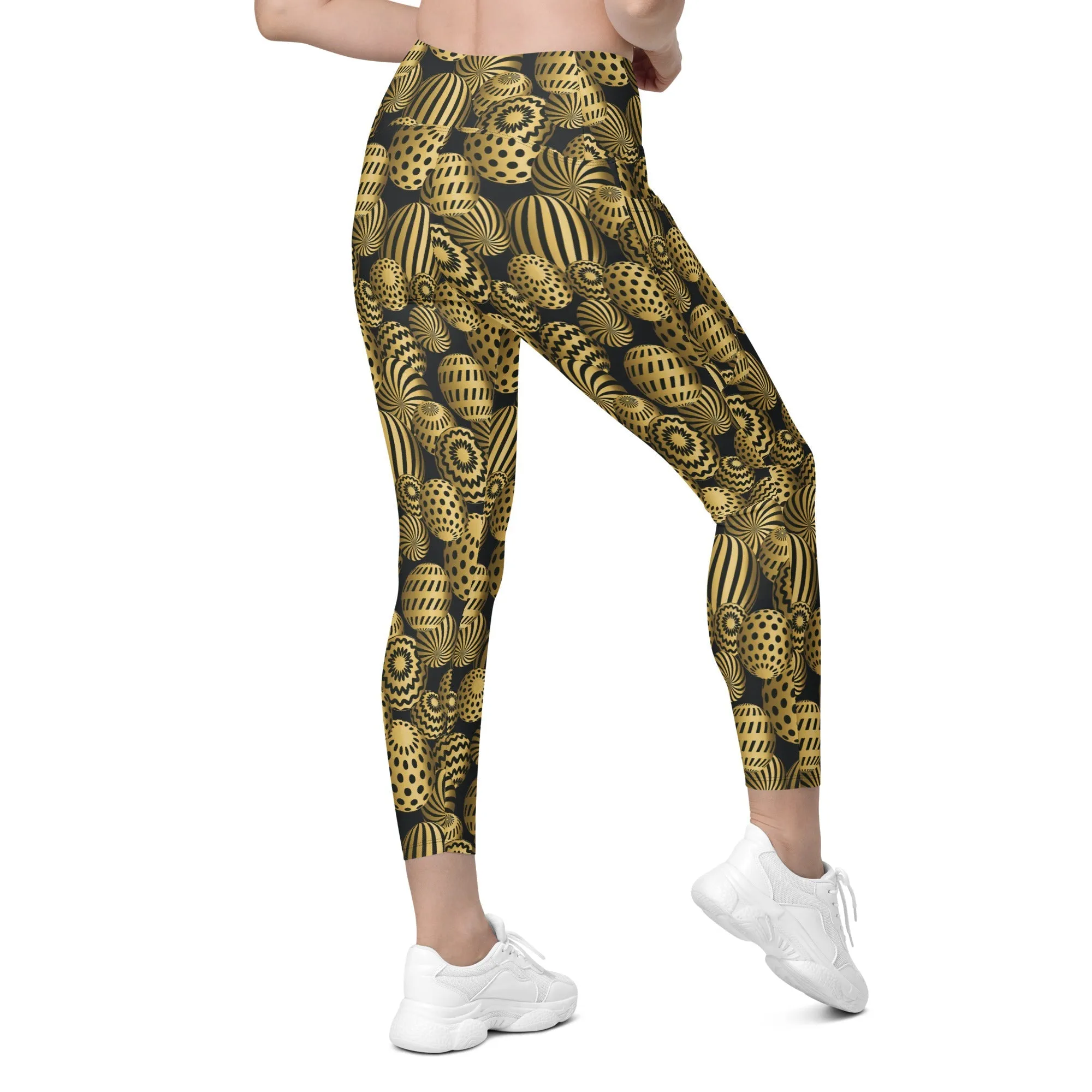 Golden Easter Eggs Leggings With Pockets