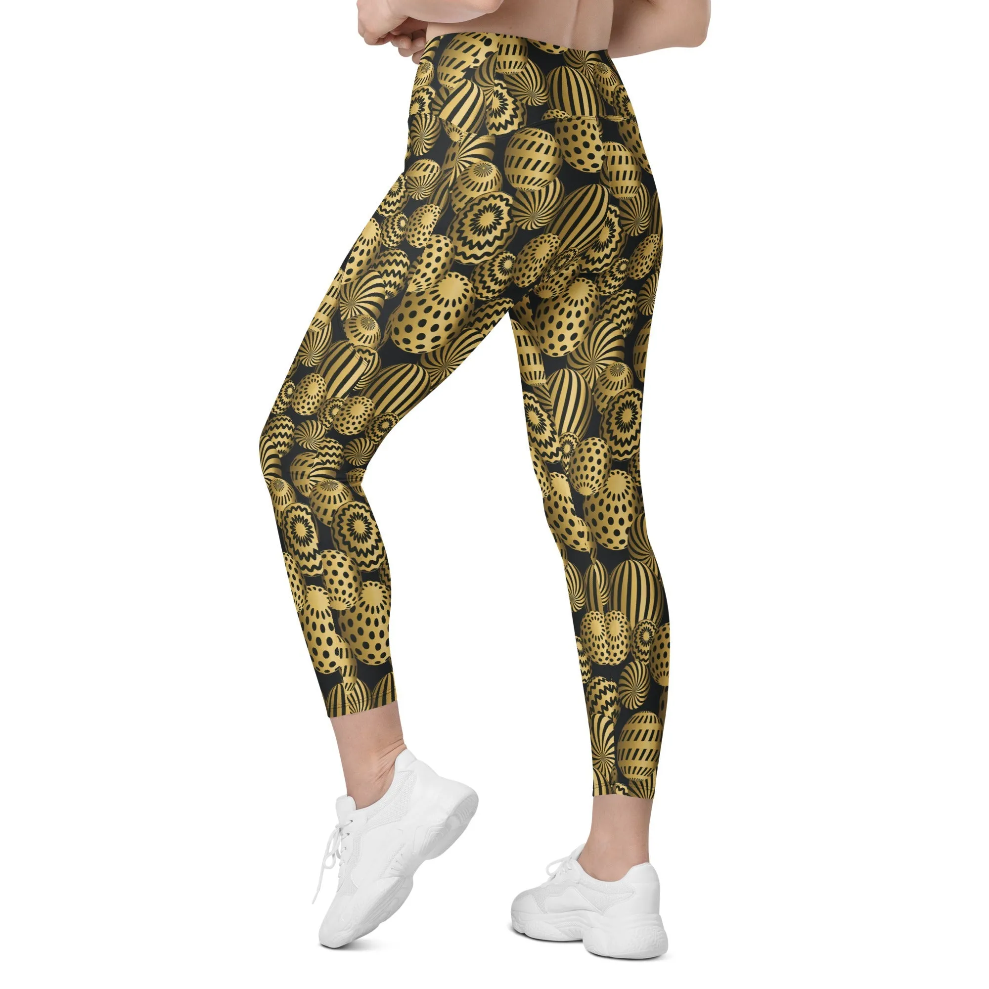 Golden Easter Eggs Leggings With Pockets