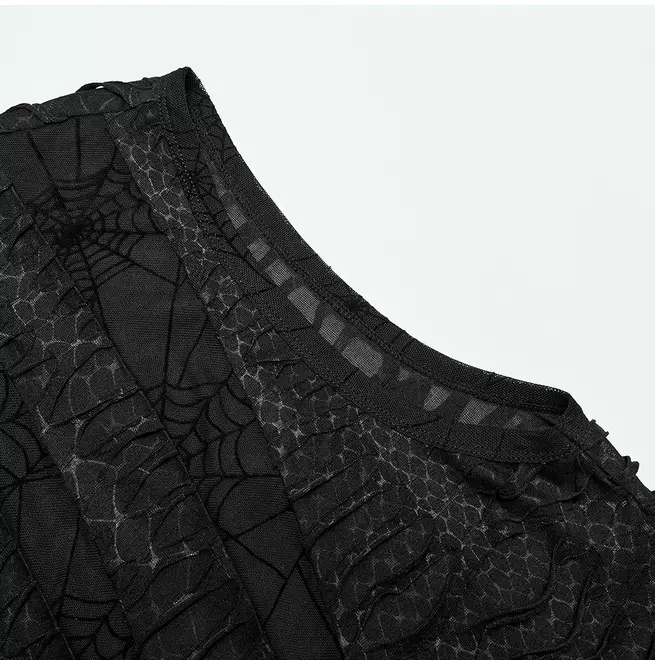 Gothic Sheer Mesh High Neck Vest for Men