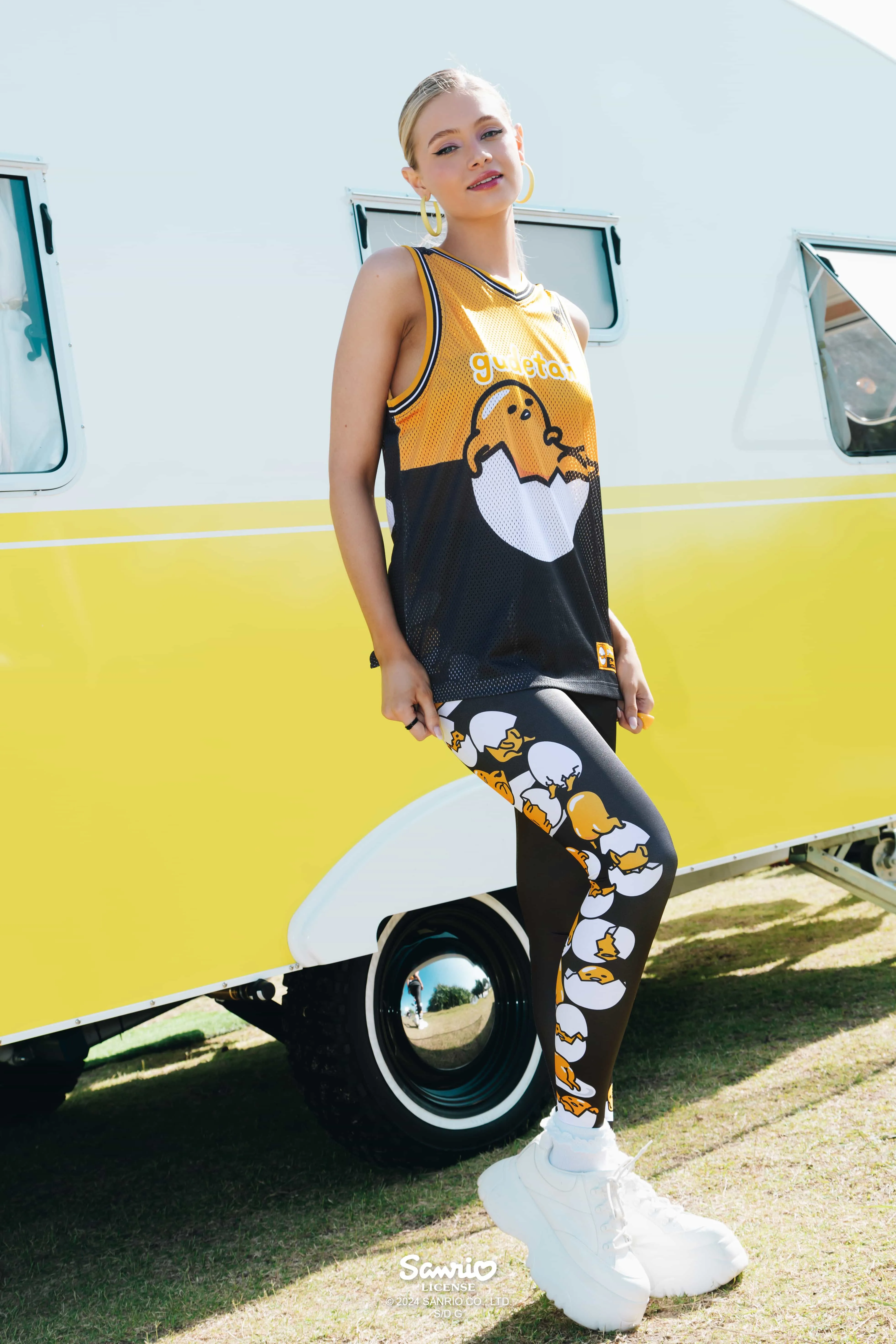 Gudetama Stacks On High Waisted Matte Finish Leggings