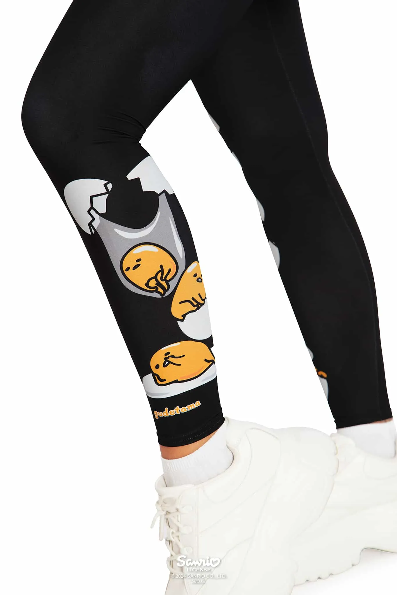 Gudetama Stacks On High Waisted Matte Finish Leggings