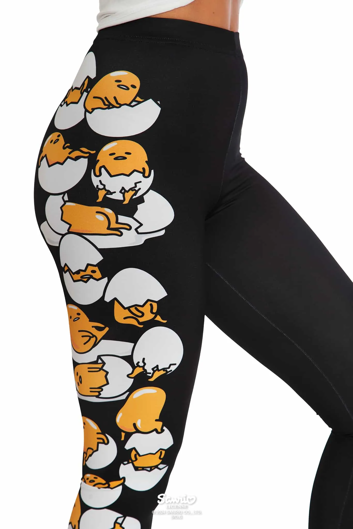 Gudetama Stacks On High Waisted Matte Finish Leggings