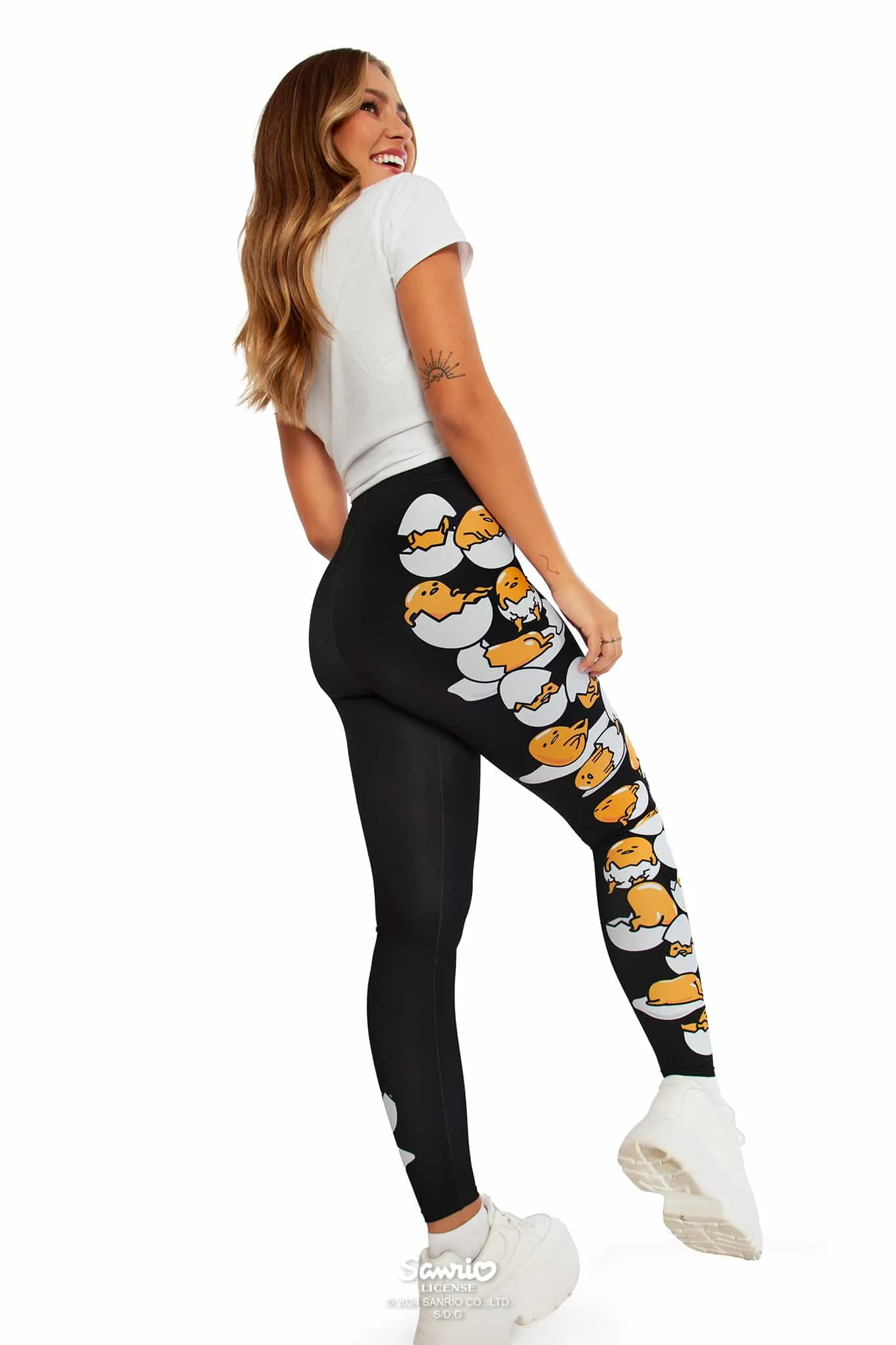 Gudetama Stacks On High Waisted Matte Finish Leggings