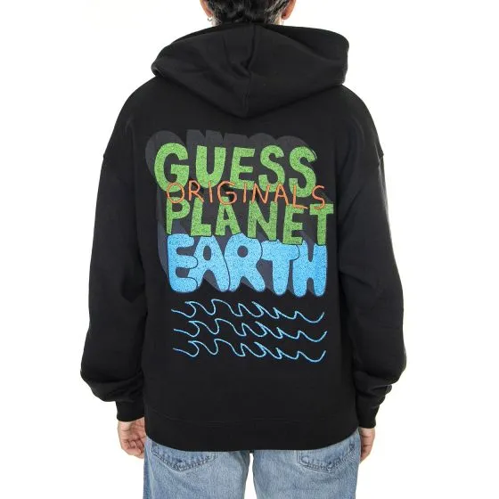 GUESS ORIGINALS M' Go Earthy Day Sunshine Hoodie Jet Black A996