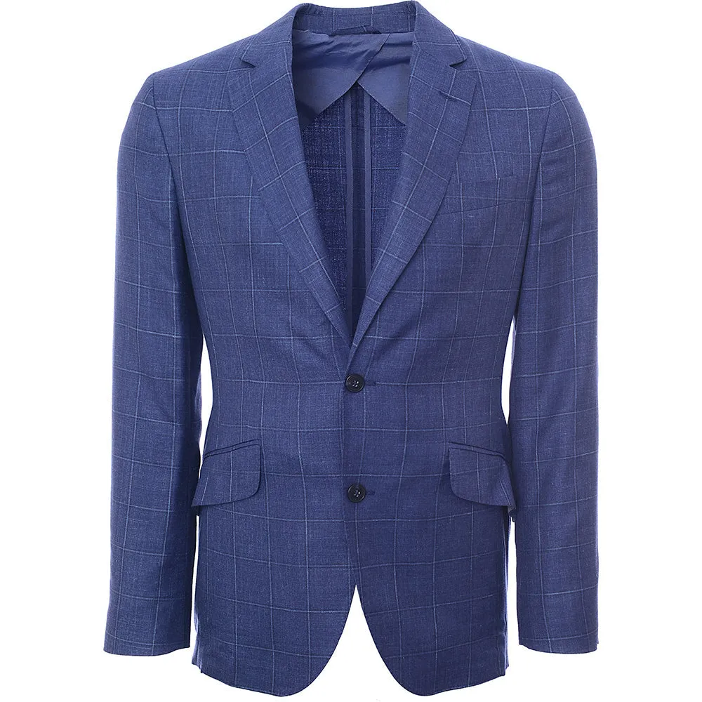 Hackett London Mens Blue Windowpane Jacket in Blue