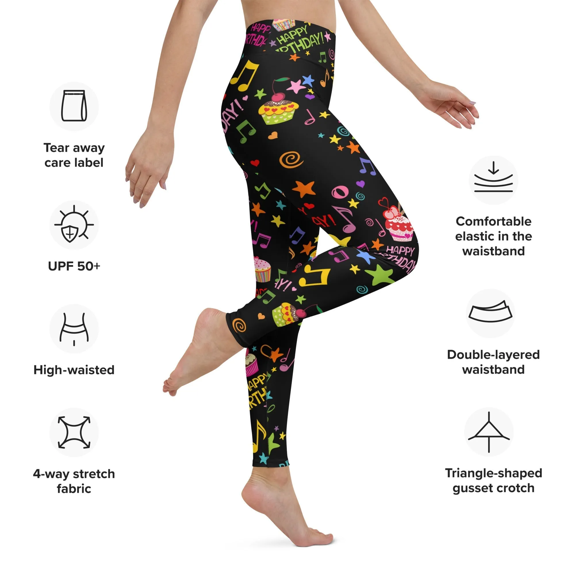 Happy Birthday Yoga Leggings