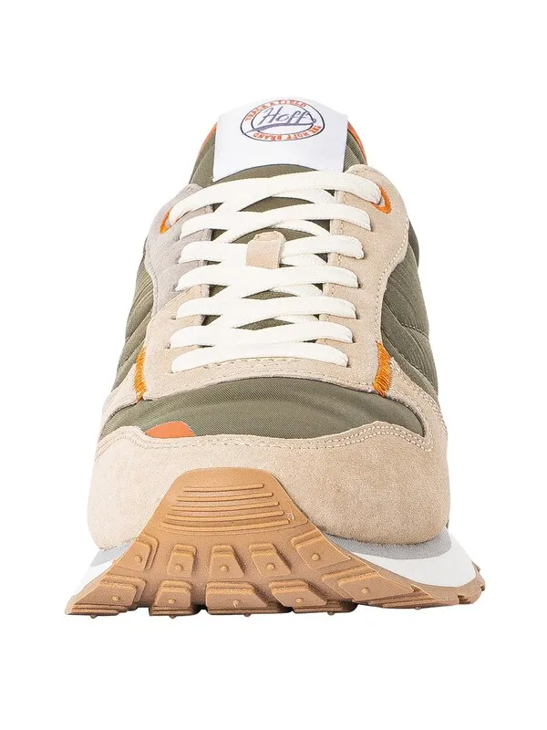 HOFF Rhodes Track & Field Suede Trainers - Beige/Green