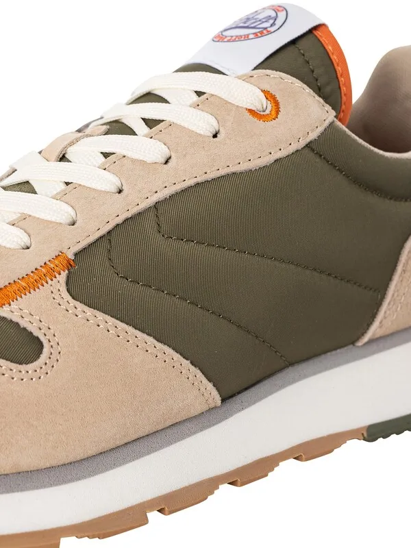 HOFF Rhodes Track & Field Suede Trainers - Beige/Green