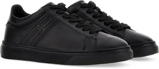 Hogan low-top tonal leather sneakers Black