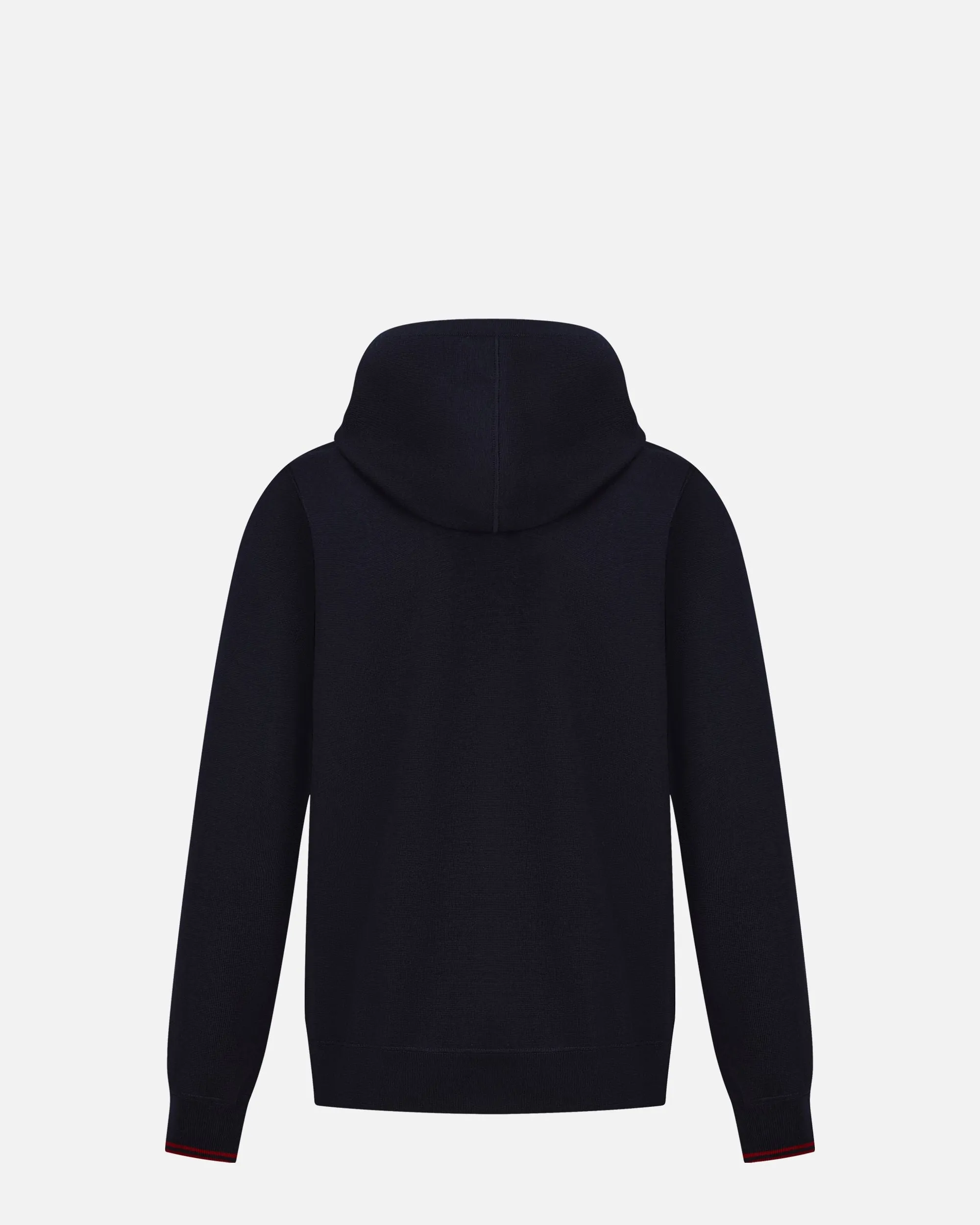 Hoodie In Navy Blue Wool 