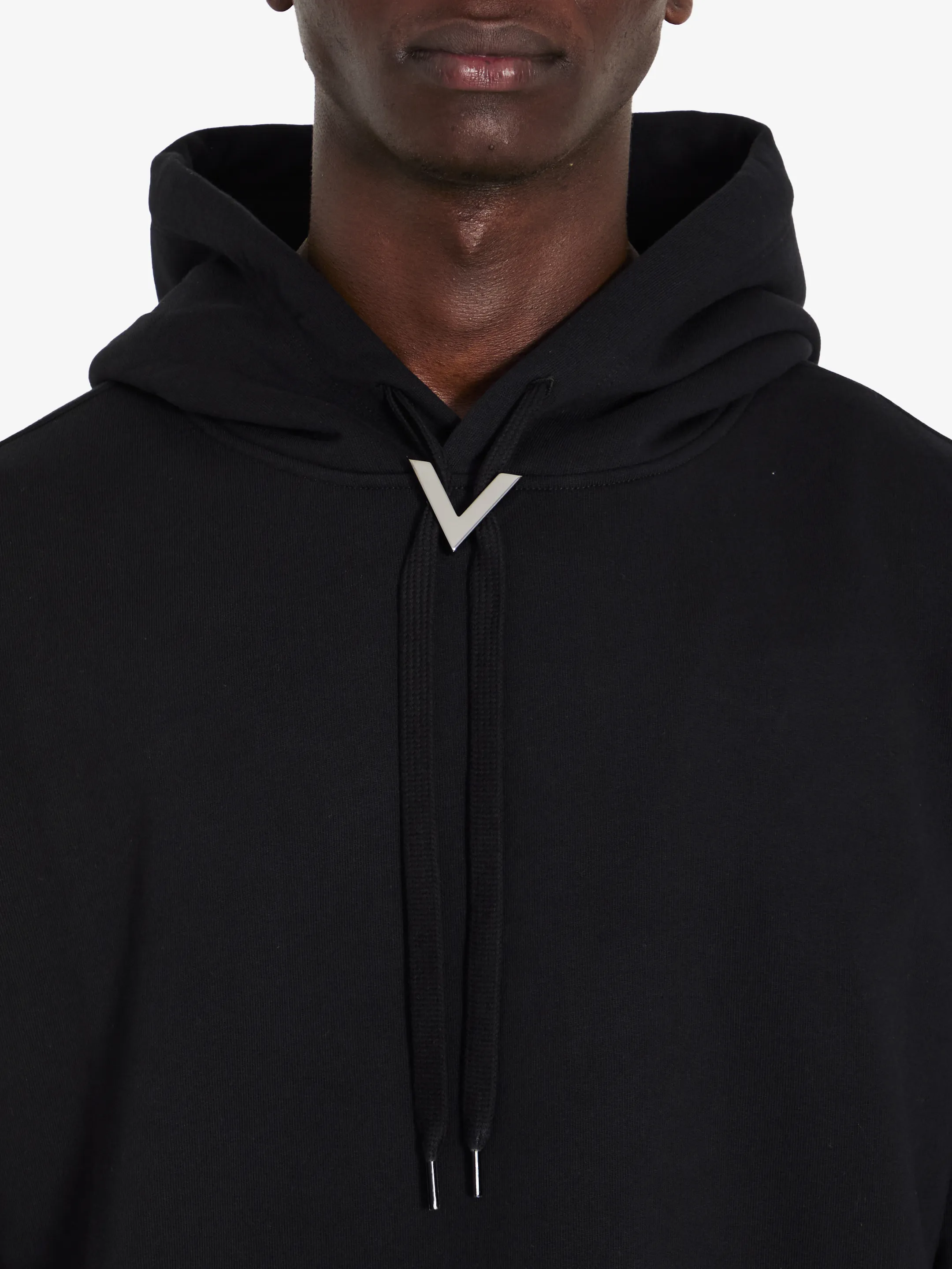 Hoodie with metallic V Detail