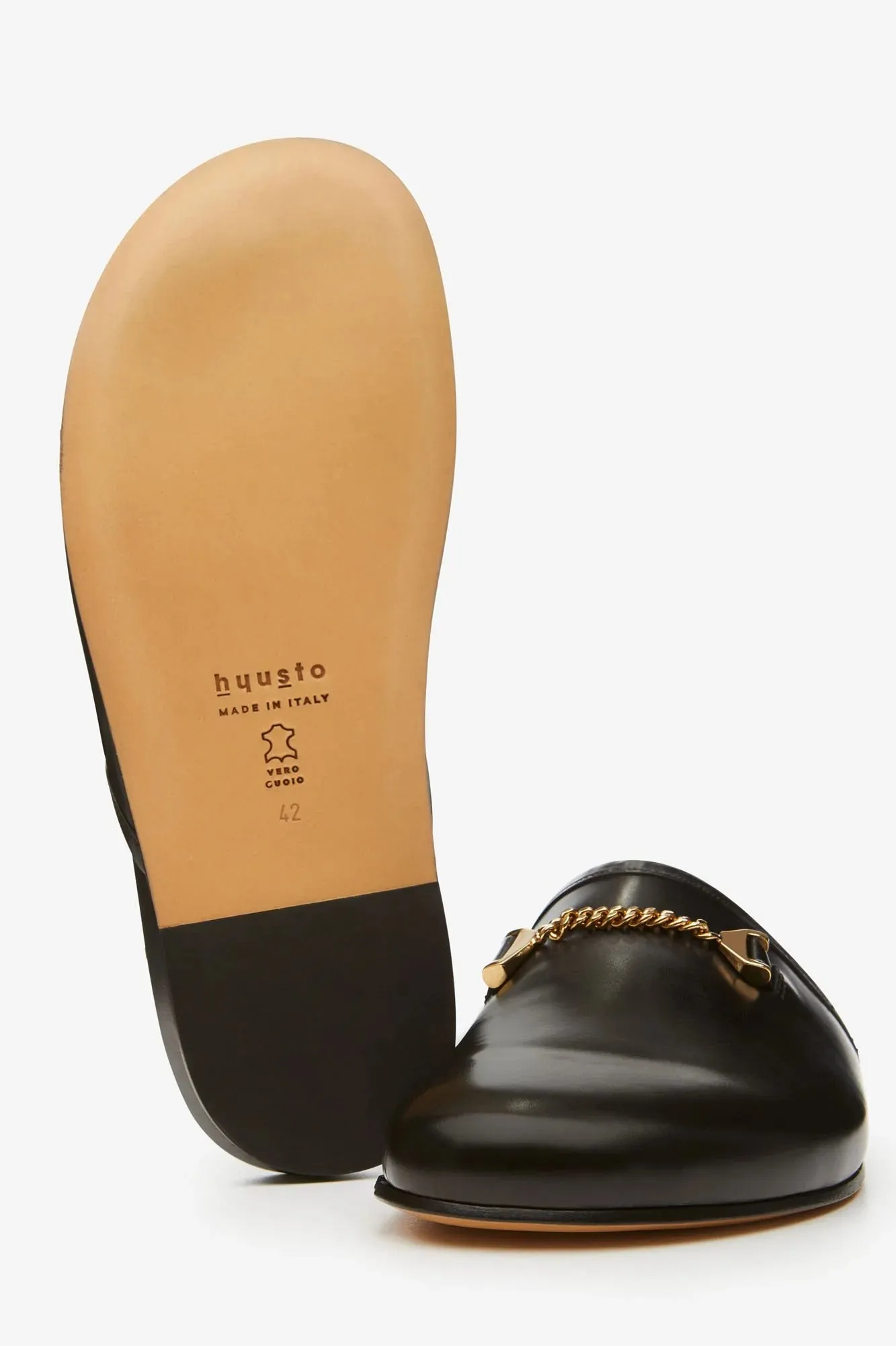 Hyusto   Quincy Slipper Black Leather