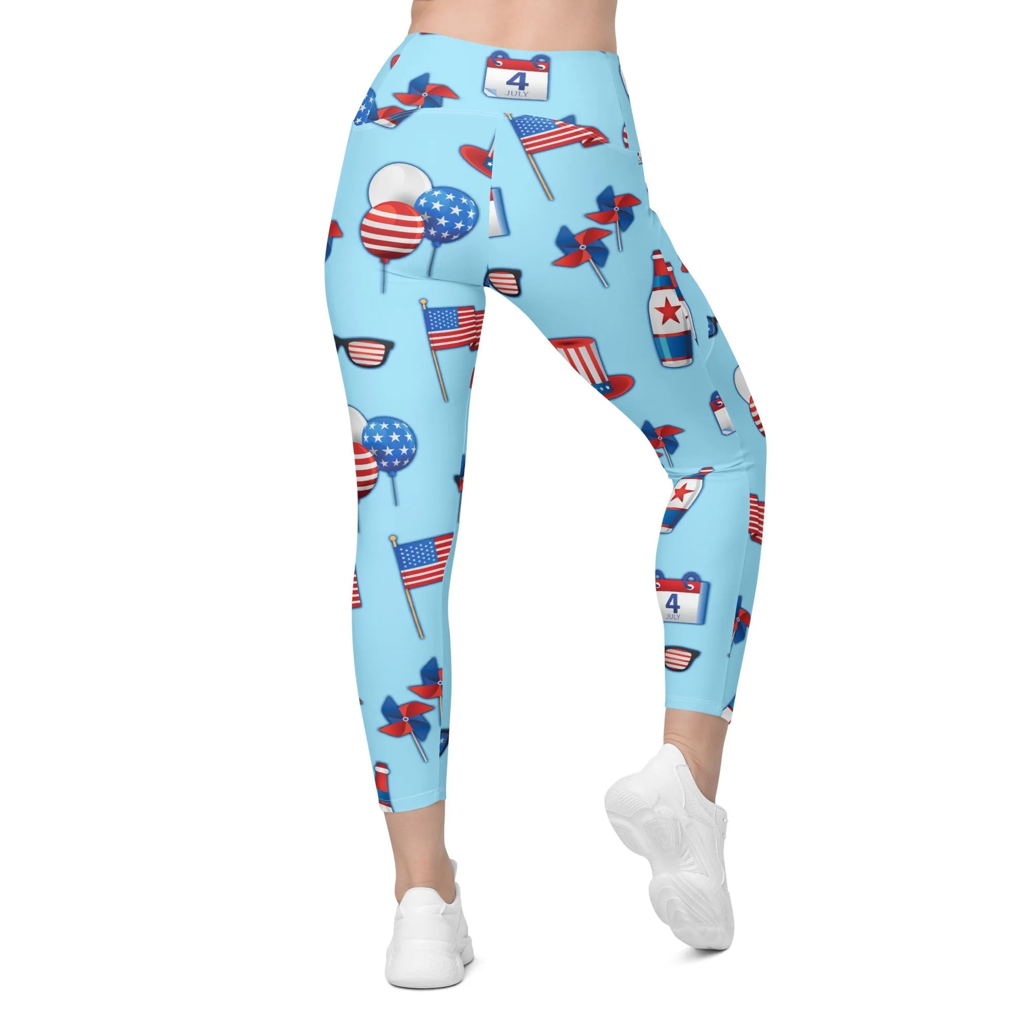 Independence Day Crossover Leggings With Pockets