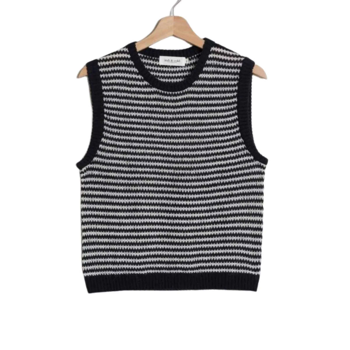 indi & cold   Chaleco Two Tone Knit Vest Marino