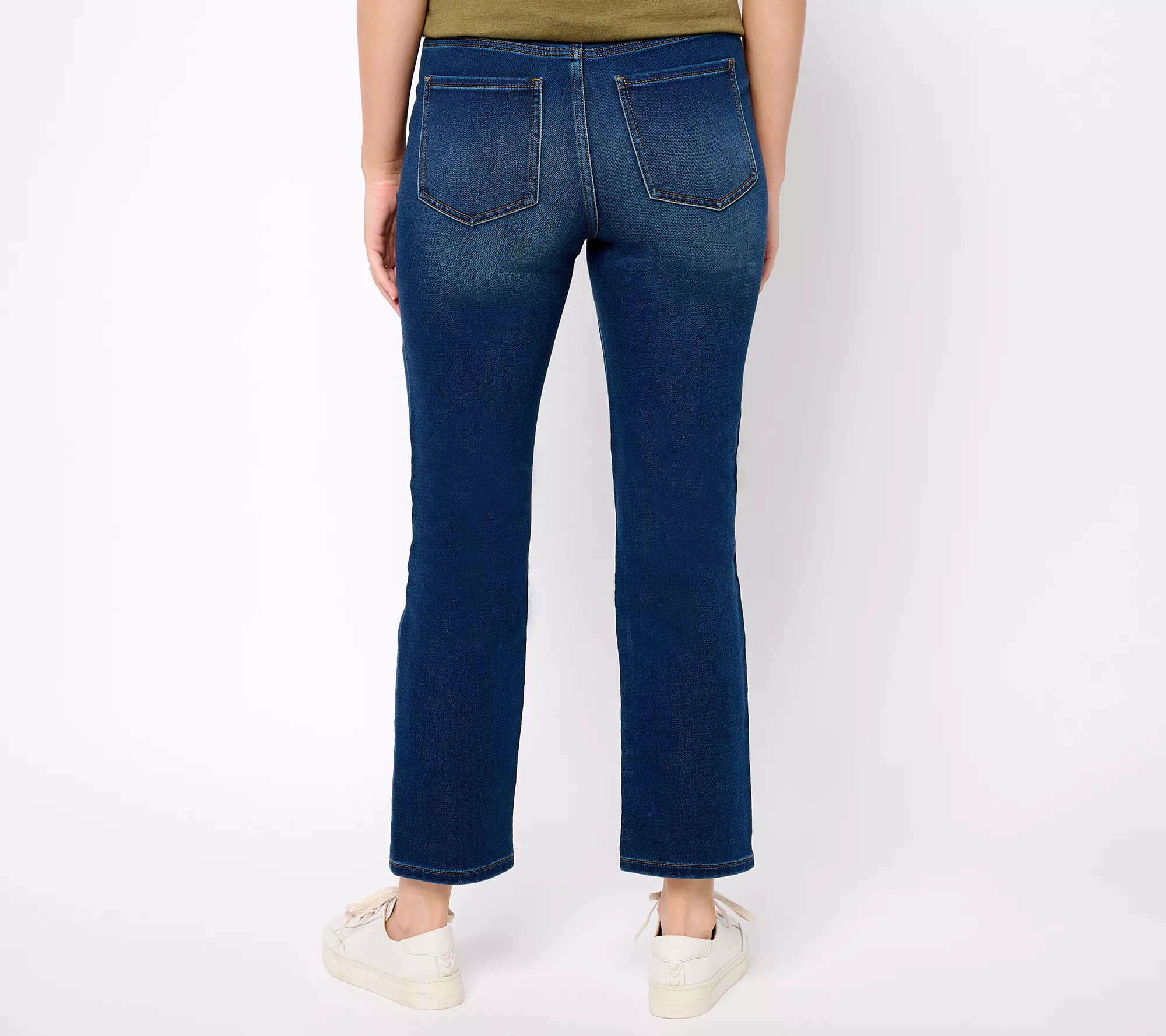 Isaac Mizrahi Live! Tall Indigo Divine Denim Pull On Straight Jeans