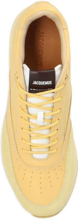 Jacquemus panelled lace-up sneakers Yellow