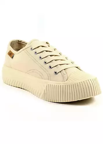 Jayne Beige Trainers by Lazy Dogz | Look Again