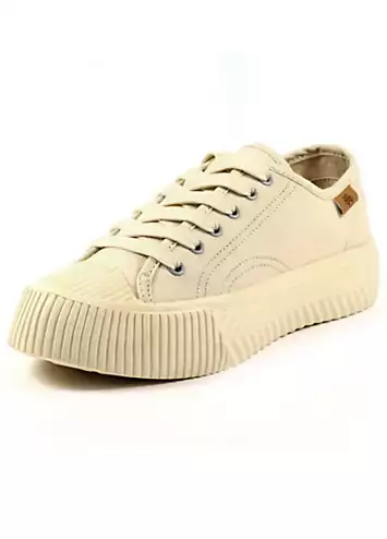 Jayne Beige Trainers by Lazy Dogz | Look Again