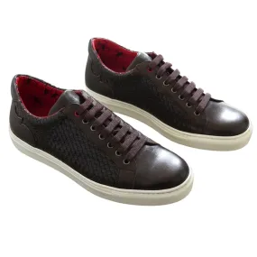 Jeffery West Apollo Dark Brown Weave Trainers | Menswear Online