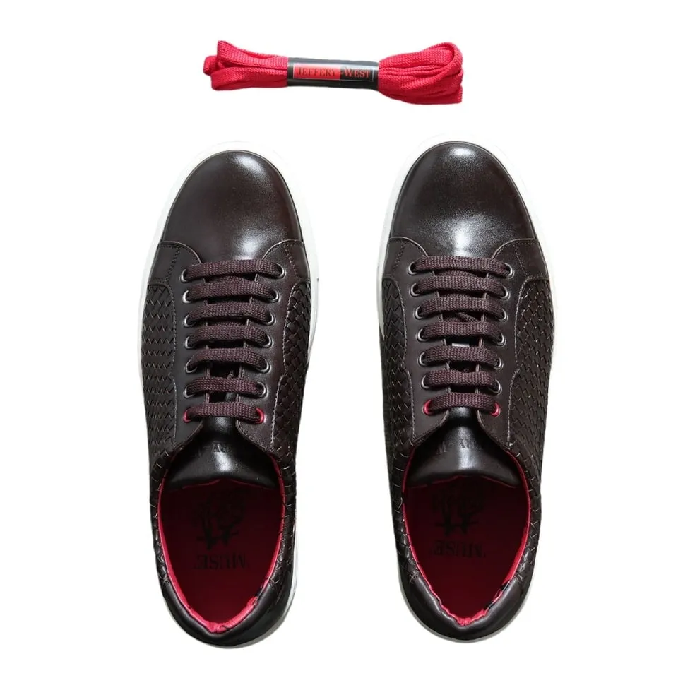 Jeffery West Apollo Dark Brown Weave Trainers | Menswear Online