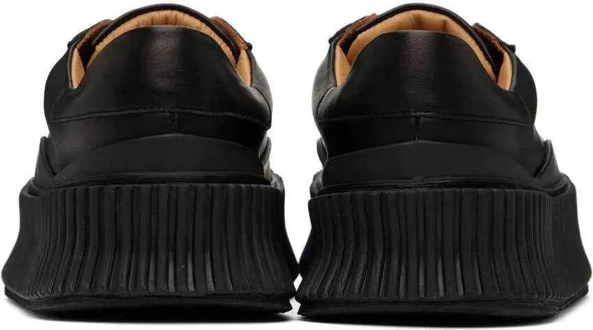 Jil Sander Black Leather Platform Sneakers