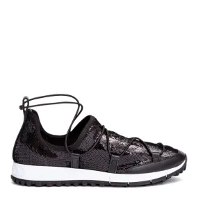 Jimmy Choo Andrea black sequin sneakers