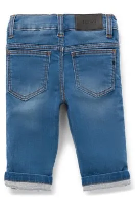 Kids' jeans in stretch denim with Double B monograms