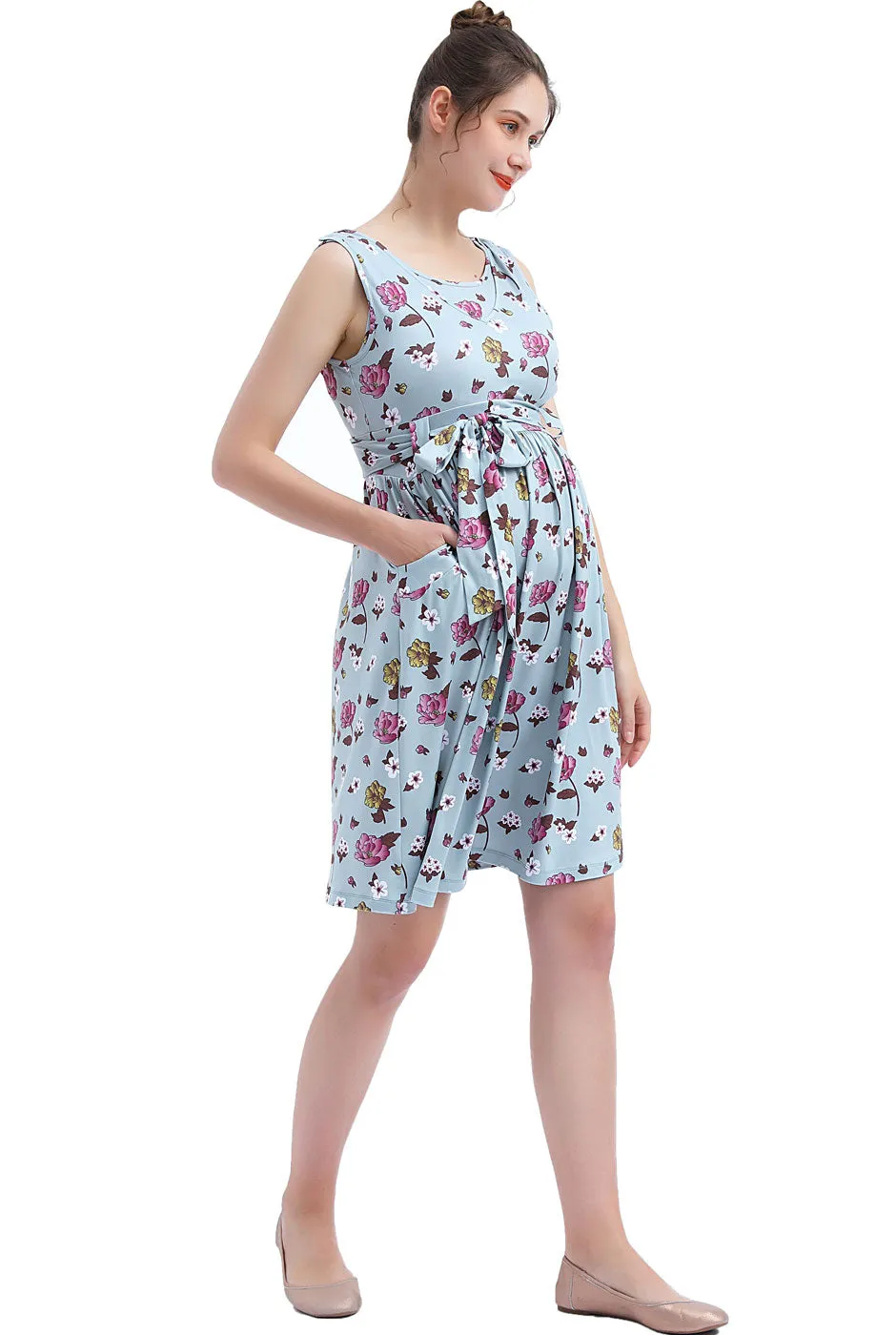 Kimi + Kai Maternity Dahlia Nursing Skater Dress