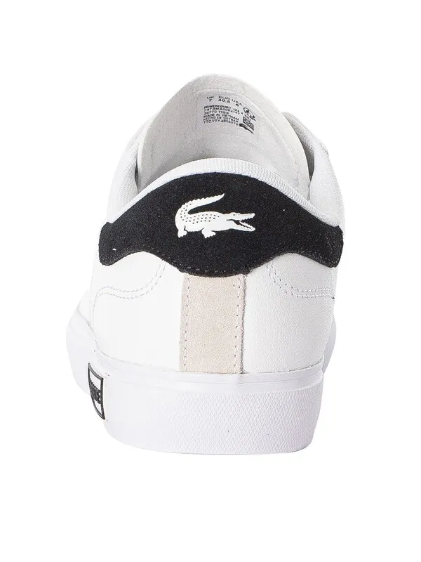 Lacoste Powercourt 124 2 SMA Leather Trainers - White/Black