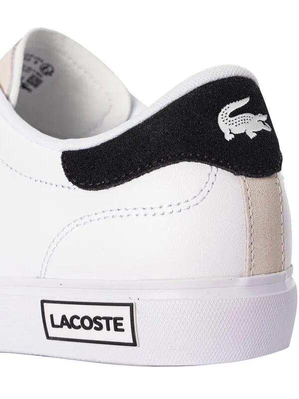 Lacoste Powercourt 124 2 SMA Leather Trainers - White/Black