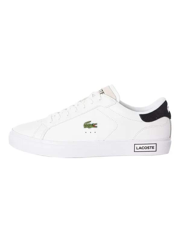 Lacoste Powercourt 124 2 SMA Leather Trainers - White/Black