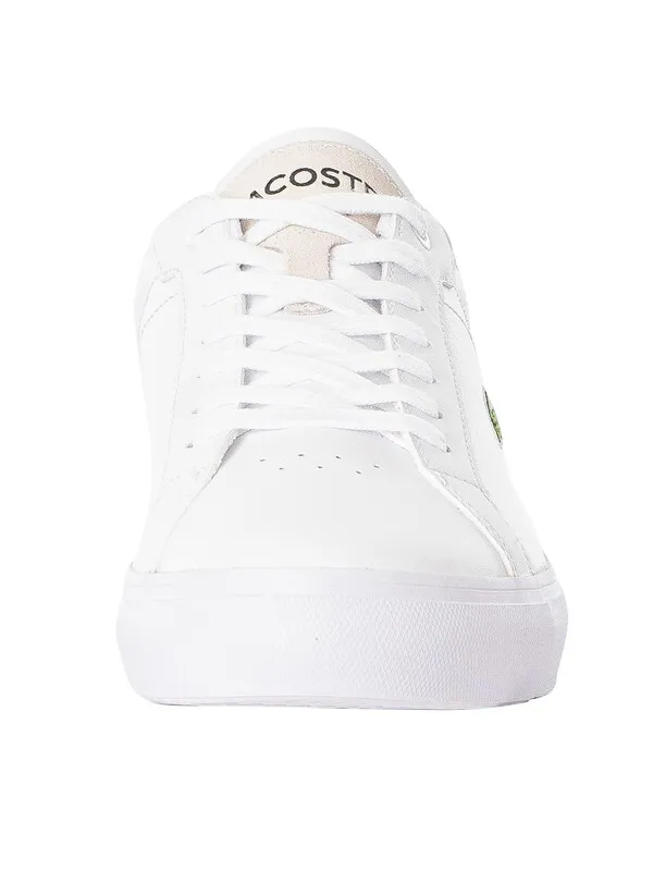 Lacoste Powercourt 124 2 SMA Leather Trainers - White/Black