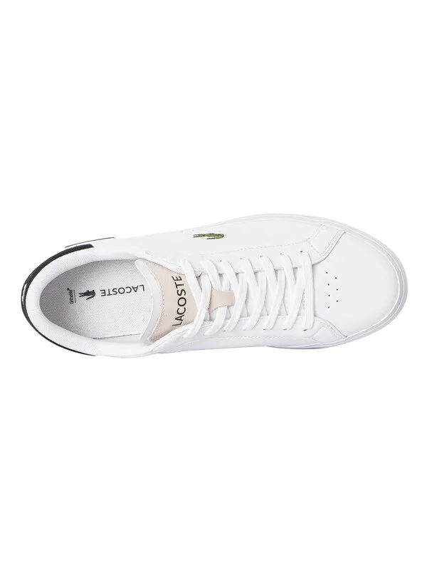 Lacoste Powercourt 124 2 SMA Leather Trainers - White/Black