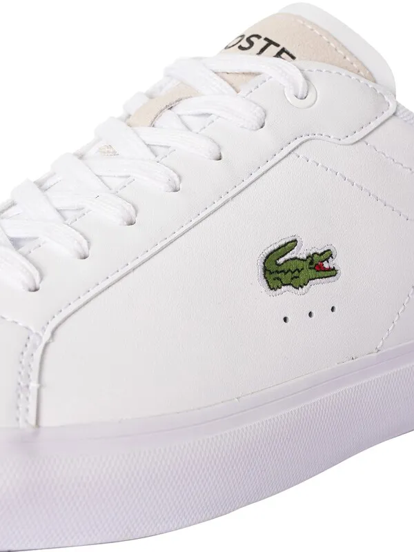 Lacoste Powercourt 124 2 SMA Leather Trainers - White/Black