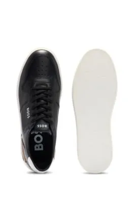 Leather cupsole trainers with signature details