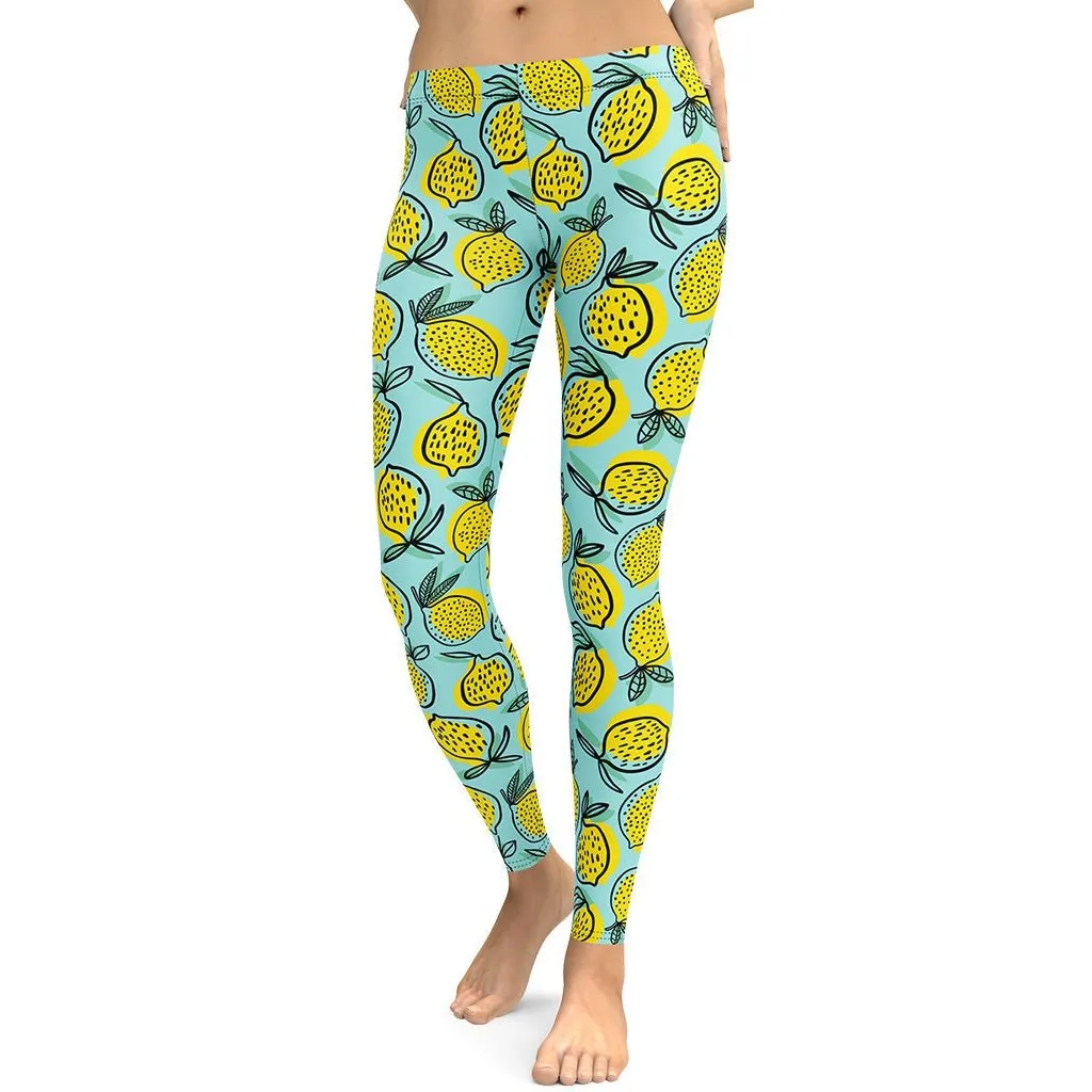 Lemon Pattern Leggings