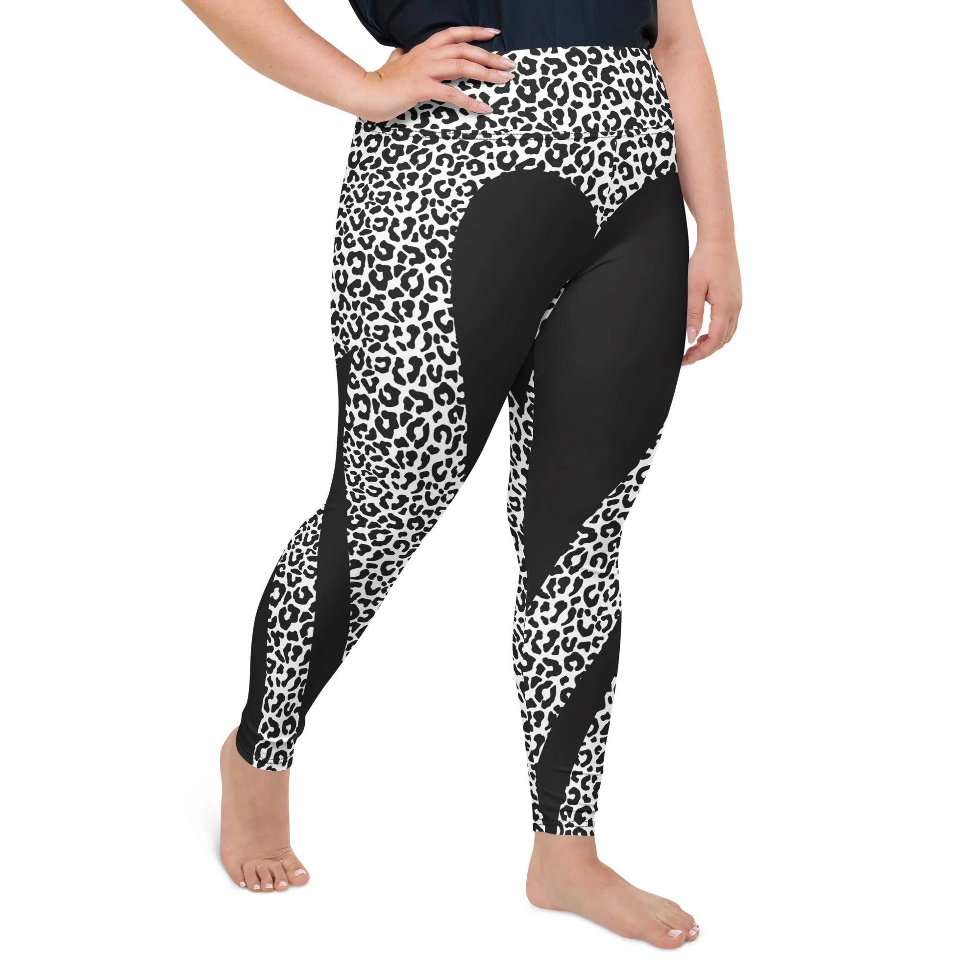 Leopard Heart Shaped Plus Size Leggings