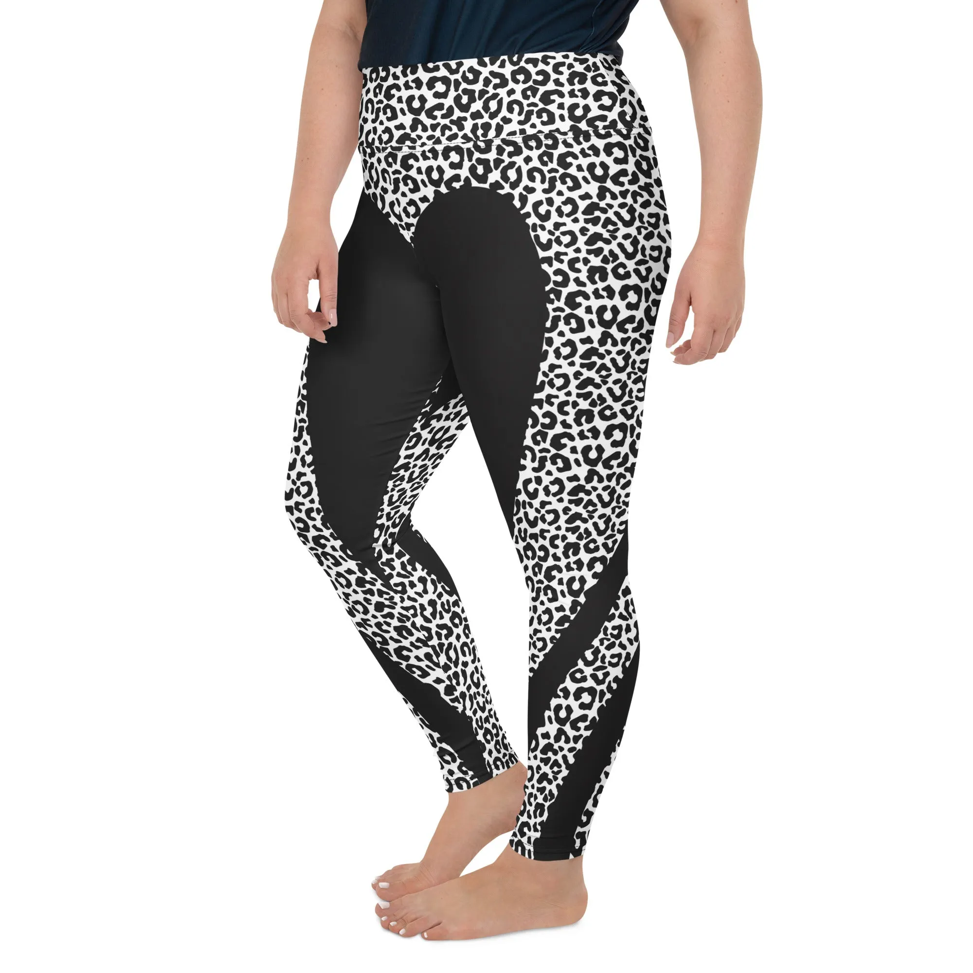 Leopard Heart Shaped Plus Size Leggings