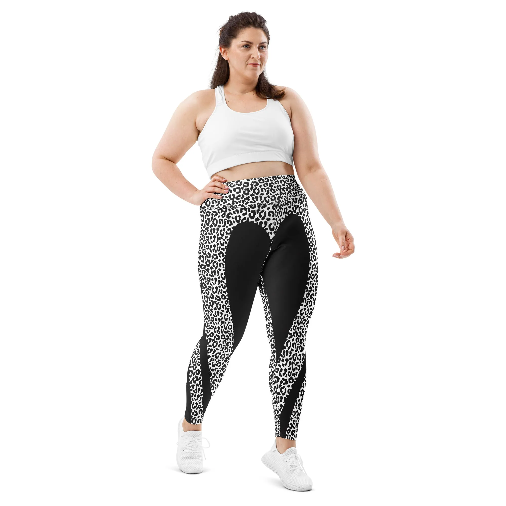 Leopard Heart Shaped Plus Size Leggings