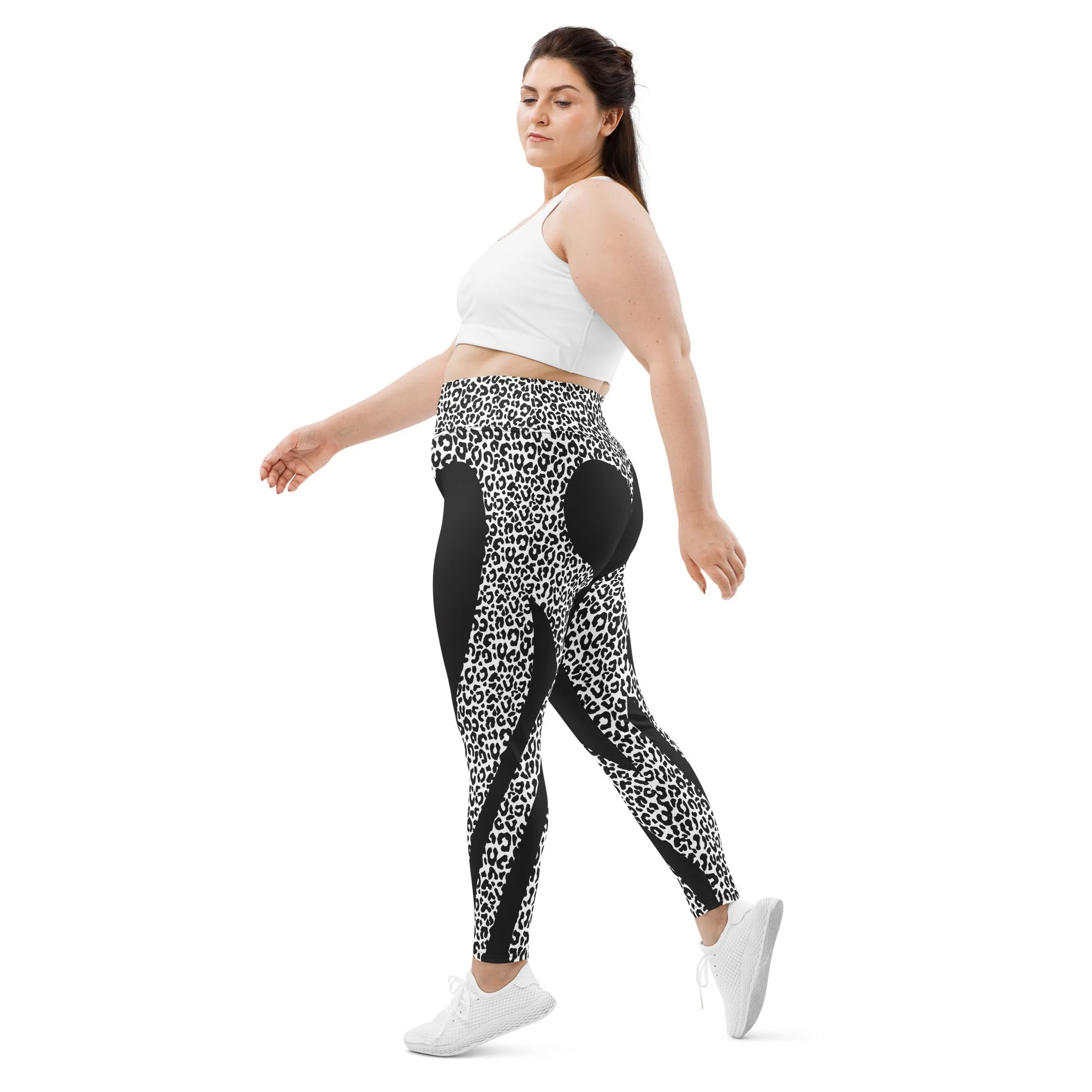 Leopard Heart Shaped Plus Size Leggings