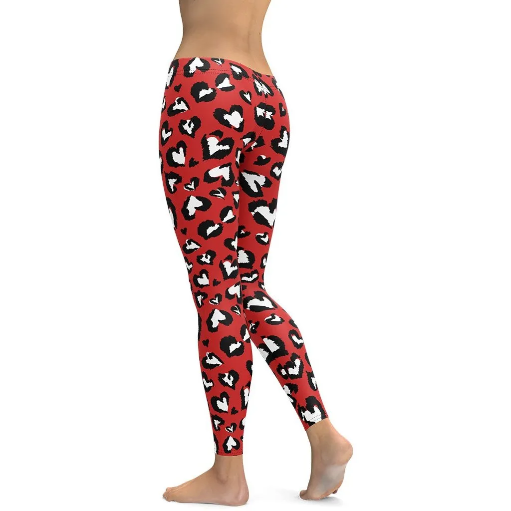 Leopard Hearts Leggings