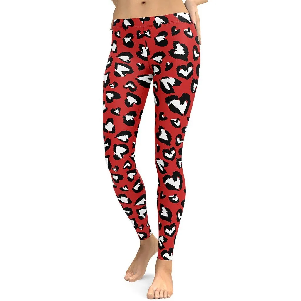 Leopard Hearts Leggings