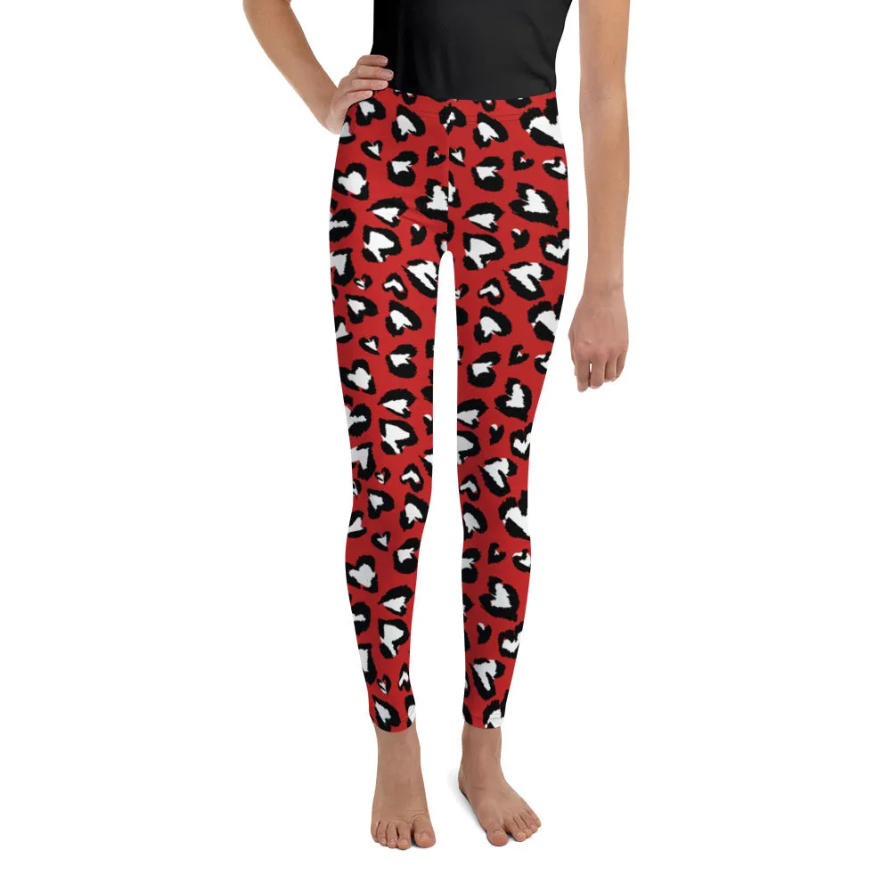 Leopard Hearts Youth Leggings