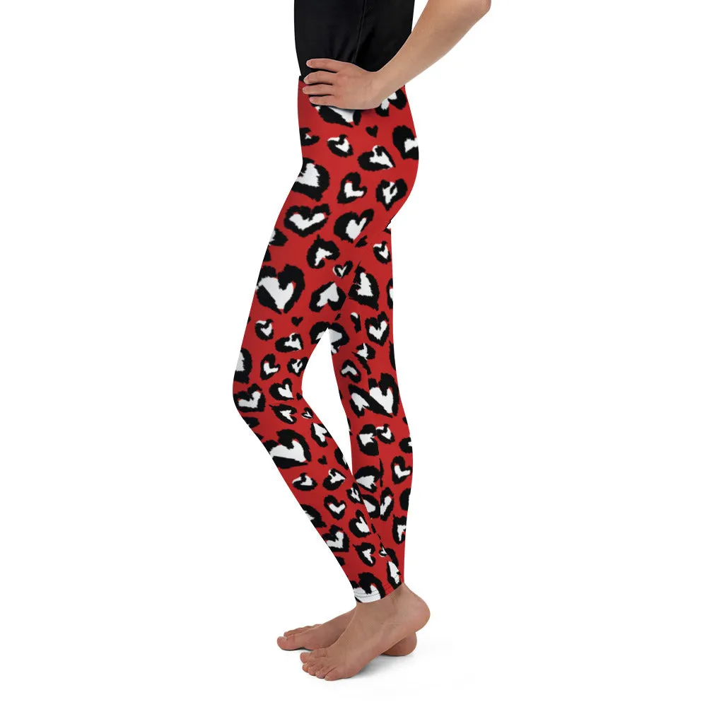 Leopard Hearts Youth Leggings