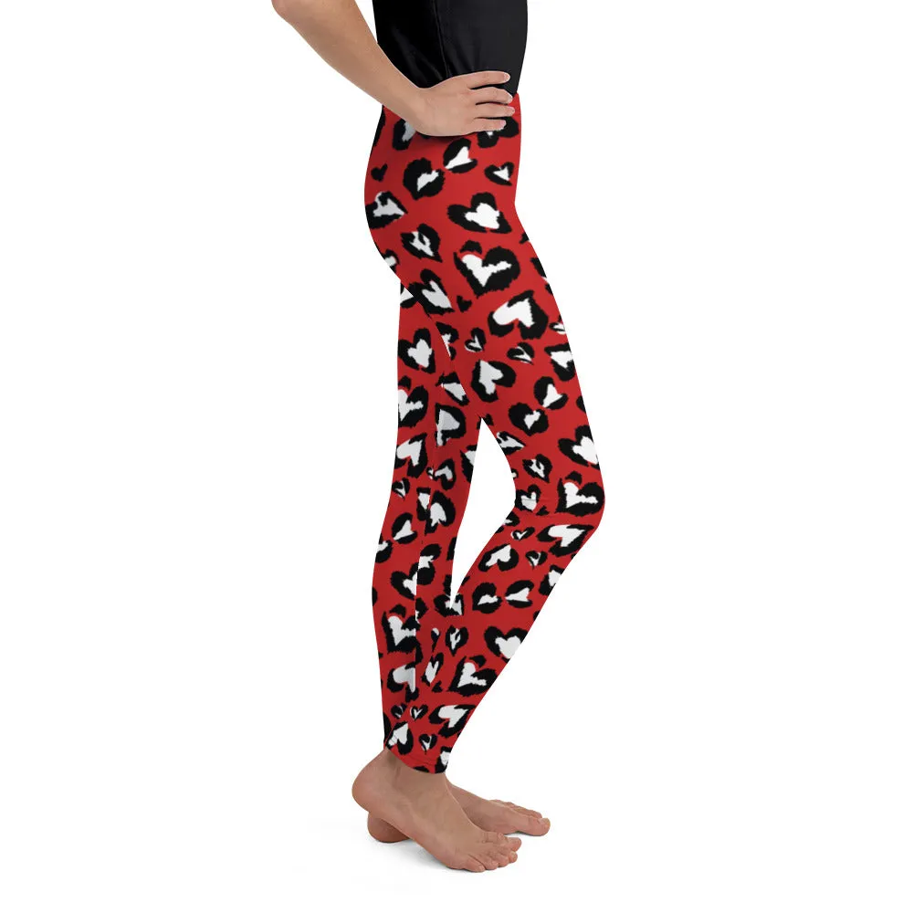 Leopard Hearts Youth Leggings