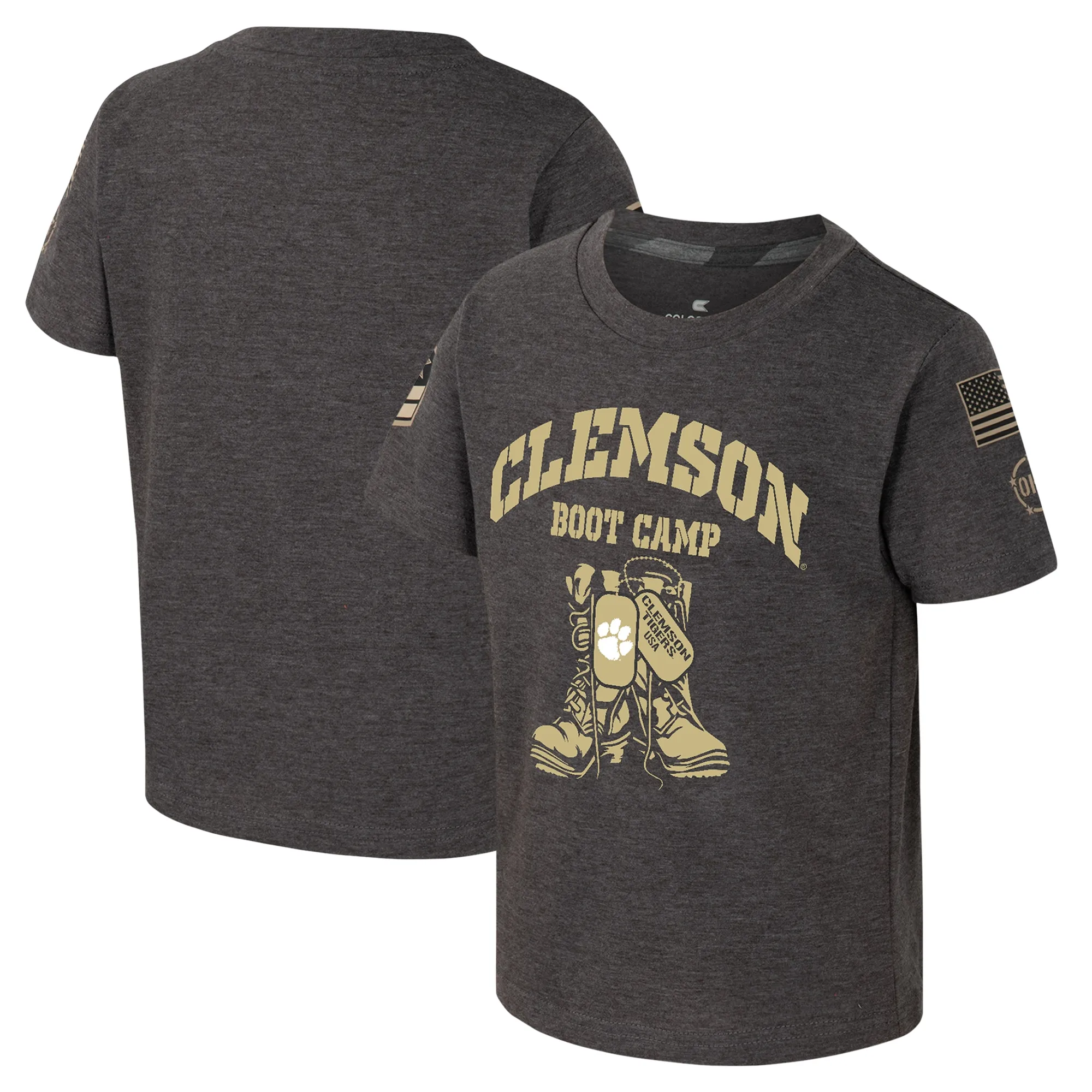 Lids Toddler Colosseum Charcoal Clemson Tigers OHT Military Appreciation Boot Camp T-Shirt