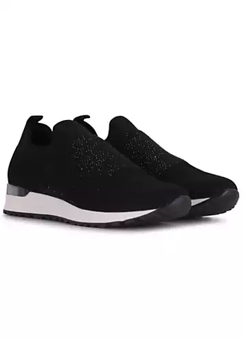 Linzi Storme Black Diamante Trainers | Grattan