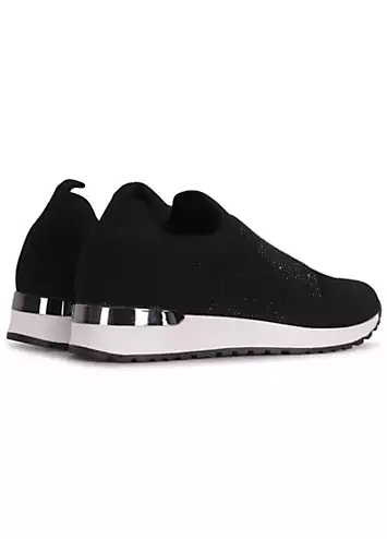 Linzi Storme Black Diamante Trainers | Grattan