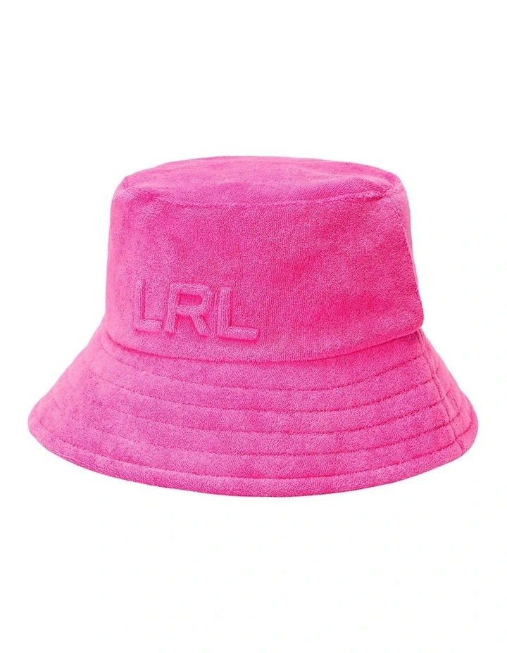 Logo Cotton Terry Bucket Hat in Pink